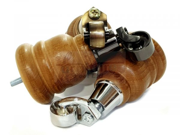 4x WOOD FURNITURE SOFA LEGS M8(8mm) REPLACEMENT CHAIR WITH CASTORS 165mm HIGH - Image 5