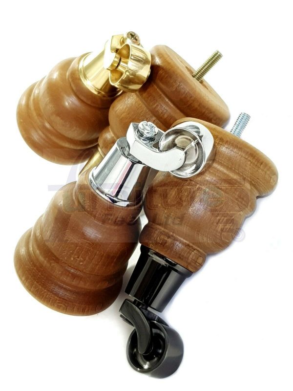 4x WOOD FURNITURE SOFA LEGS M8(8mm) REPLACEMENT CHAIR WITH CASTORS 165mm HIGH - Image 8