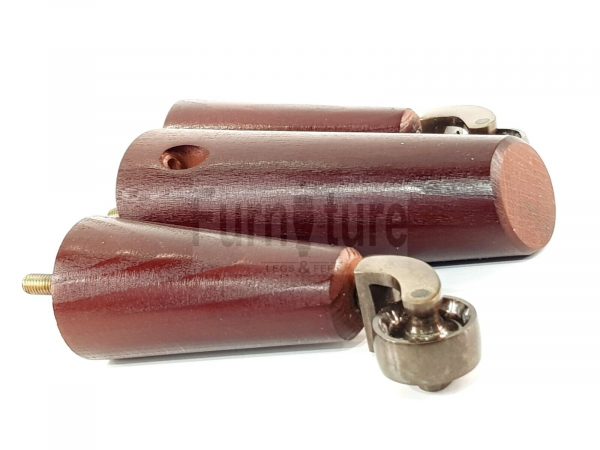 4x Wooden Chair Legs 2x With Castors M8 Replacement Settee Furniture Feet 145mm - Image 5