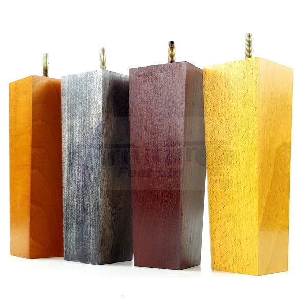 Square Wood Legs Replacement Furniture Feet 100 - 240mm High M8 Dark Walnut Wash - Image 11