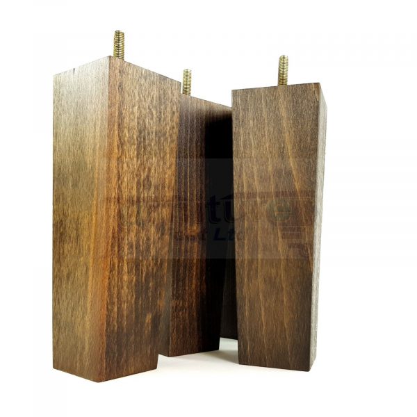 Square Wood Legs Replacement Furniture Feet 100 - 240mm High M8 Dark Walnut Wash - Image 5
