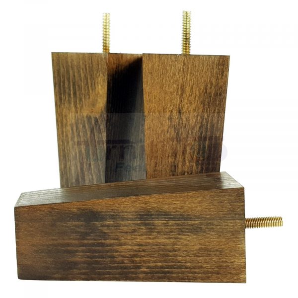 Square Wood Legs Replacement Furniture Feet 100 - 240mm High M8 Dark Walnut Wash - Image 10