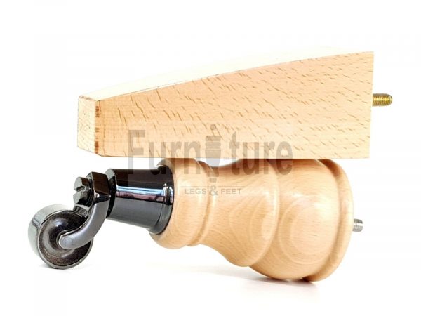 2x Wooden Castor Furniture Sofa Legs & 2x Curved M8 Chair Settee Feet 160mm High - Image 17