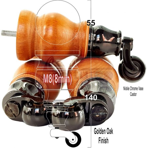 4 Wood Furniture Sofa Legs M8 Castor Replacment Chair Settee Feet 140mm or 150mm - Image 21