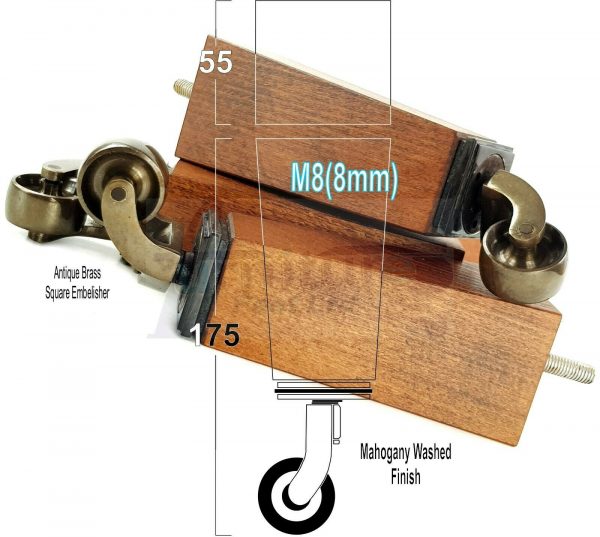 4x ANTIQUE CASTOR LEGS 175mm High CHAIR REPLACEMENT SOFA FURNITURE FEET M8(8mm) - Image 22
