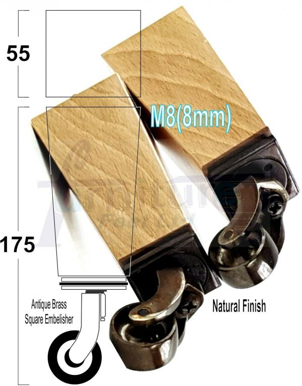 4x ANTIQUE CASTOR LEGS 175mm High CHAIR REPLACEMENT SOFA FURNITURE FEET M8(8mm) - Image 23
