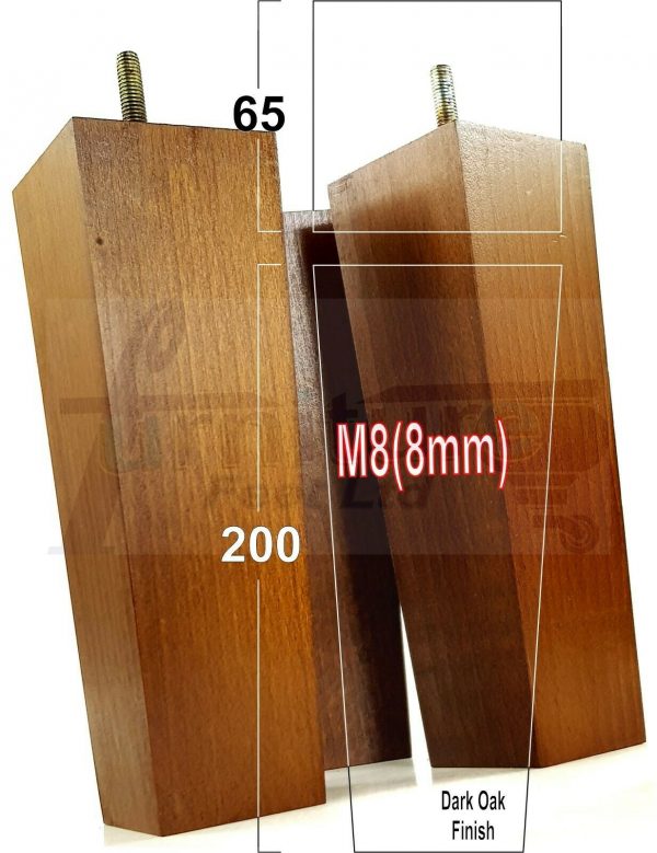 4x REPLACEMENT BLOCK WOODEN FURNITURE SOFA LEGS M8(8mm) CHAIR FEET 200mm HIGH - Image 16