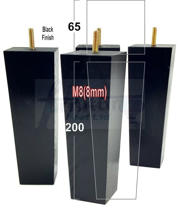4x REPLACEMENT BLOCK WOODEN FURNITURE SOFA LEGS M8(8mm) CHAIR FEET 200mm HIGH - Image 14