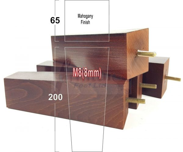4x REPLACEMENT BLOCK WOODEN FURNITURE SOFA LEGS M8(8mm) CHAIR FEET 200mm HIGH - Image 20