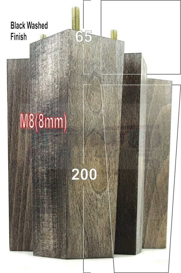 4x REPLACEMENT BLOCK WOODEN FURNITURE SOFA LEGS M8(8mm) CHAIR FEET 200mm HIGH - Image 15