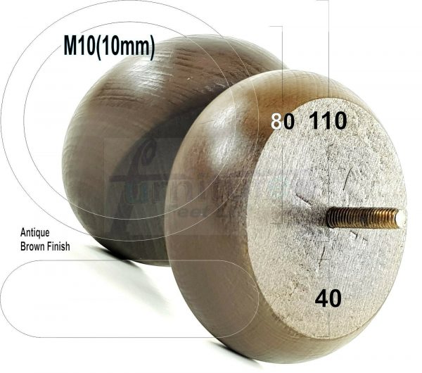 4x REPLACEMENT WOOD FURNITURE SOFA LEGS M10(10mm) CHAIR - SETTEE FEET 40mm HIGH - Image 14
