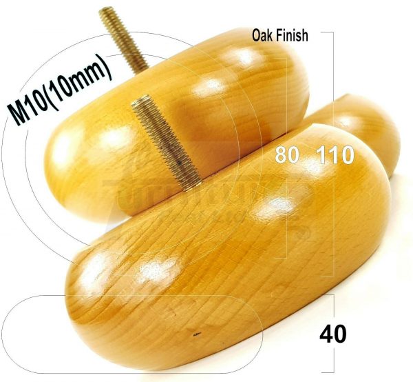 4x REPLACEMENT WOOD FURNITURE SOFA LEGS M10(10mm) CHAIR - SETTEE FEET 40mm HIGH - Image 25