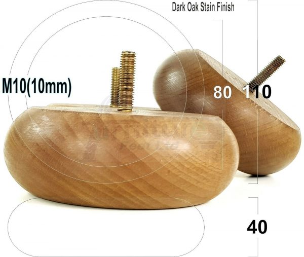 4x REPLACEMENT WOOD FURNITURE SOFA LEGS M10(10mm) CHAIR - SETTEE FEET 40mm HIGH - Image 27