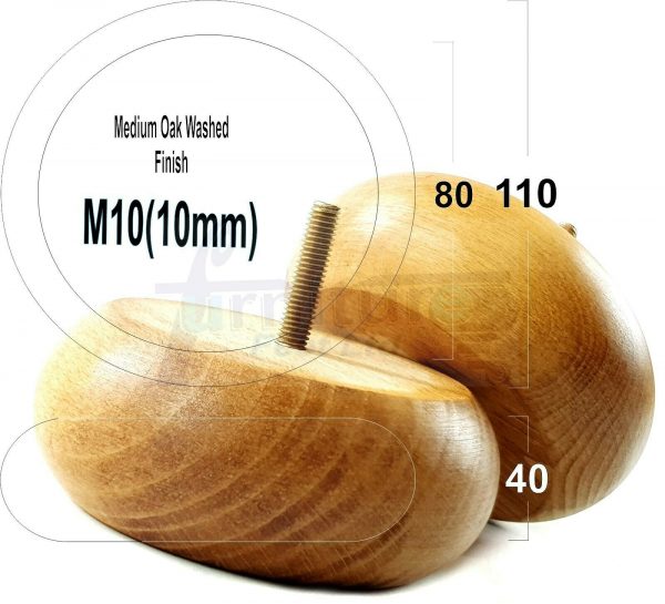 4x REPLACEMENT WOOD FURNITURE SOFA LEGS M10(10mm) CHAIR - SETTEE FEET 40mm HIGH - Image 23