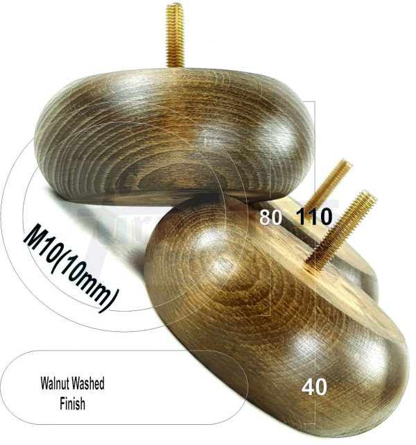 4x REPLACEMENT WOOD FURNITURE SOFA LEGS M10(10mm) CHAIR - SETTEE FEET 40mm HIGH - Image 19