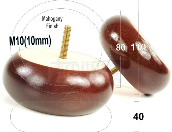 4x REPLACEMENT WOOD FURNITURE SOFA LEGS M10(10mm) CHAIR - SETTEE FEET 40mm HIGH - Image 21