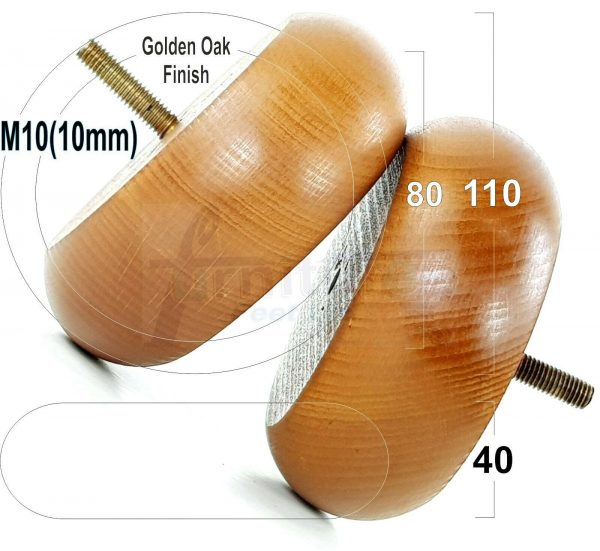 4x REPLACEMENT WOOD FURNITURE SOFA LEGS M10(10mm) CHAIR - SETTEE FEET 40mm HIGH - Image 20