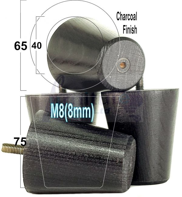 4x SOLID WOODEN SOFA LEGS 75mm High CHAIR FURNITURE REPLACEMENT FEET M8(8mm) - Image 39