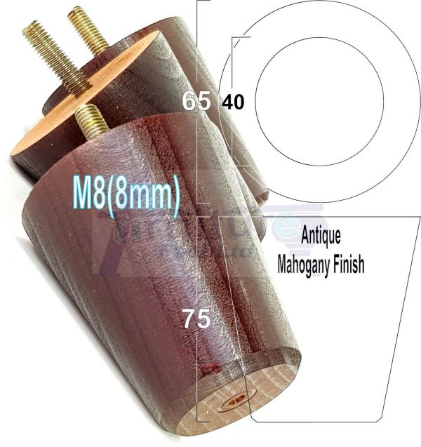 4x SOLID WOODEN SOFA LEGS 75mm High CHAIR FURNITURE REPLACEMENT FEET M8(8mm) - Image 26