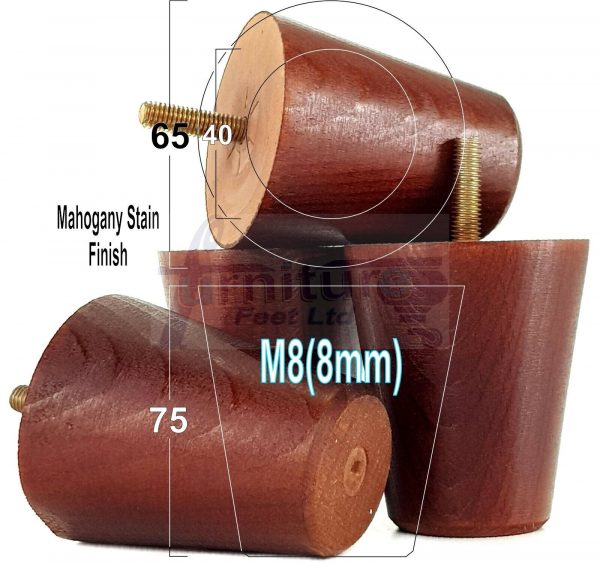 4x SOLID WOODEN SOFA LEGS 75mm High CHAIR FURNITURE REPLACEMENT FEET M8(8mm) - Image 25