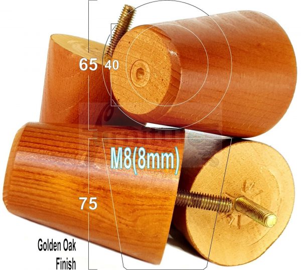 4x SOLID WOODEN SOFA LEGS 75mm High CHAIR FURNITURE REPLACEMENT FEET M8(8mm) - Image 20