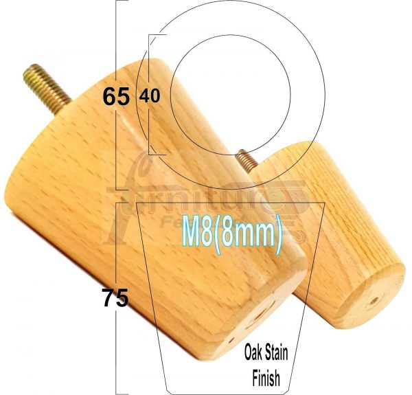 4x SOLID WOODEN SOFA LEGS 75mm High CHAIR FURNITURE REPLACEMENT FEET M8(8mm) - Image 30