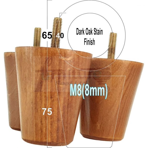 4x SOLID WOODEN SOFA LEGS 75mm High CHAIR FURNITURE REPLACEMENT FEET M8(8mm) - Image 18