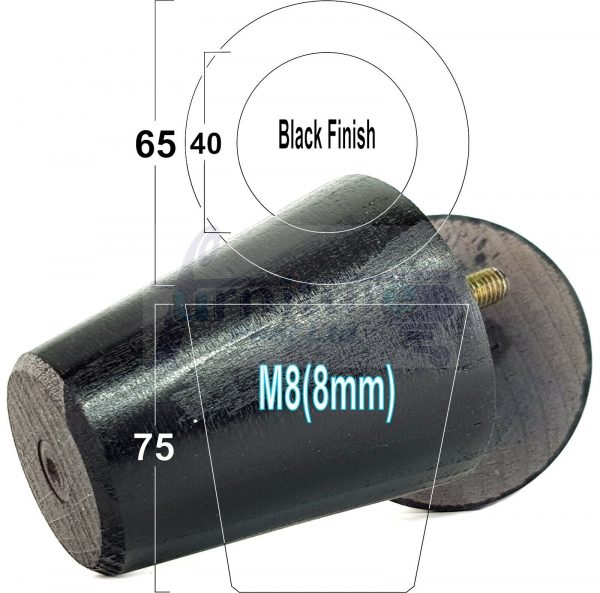 4x SOLID WOODEN SOFA LEGS 75mm High CHAIR FURNITURE REPLACEMENT FEET M8(8mm) - Image 14