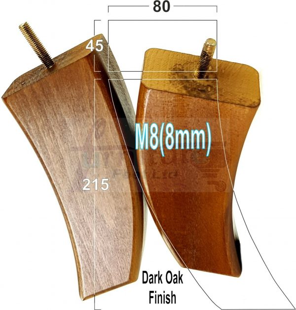 4x TAPERED WOOD SETTEE LEGS 215mm High SOFA REPLACEMENT FURNITURE FEET M8(8mm) - Image 14