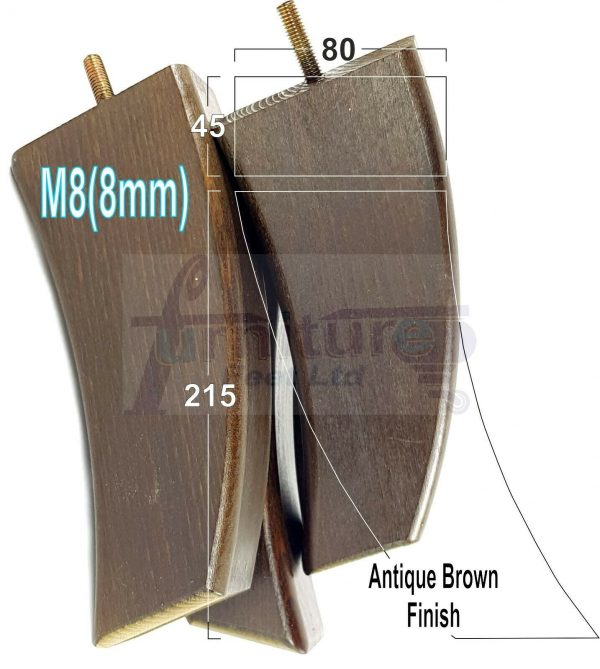 4x TAPERED WOOD SETTEE LEGS 215mm High SOFA REPLACEMENT FURNITURE FEET M8(8mm) - Image 11