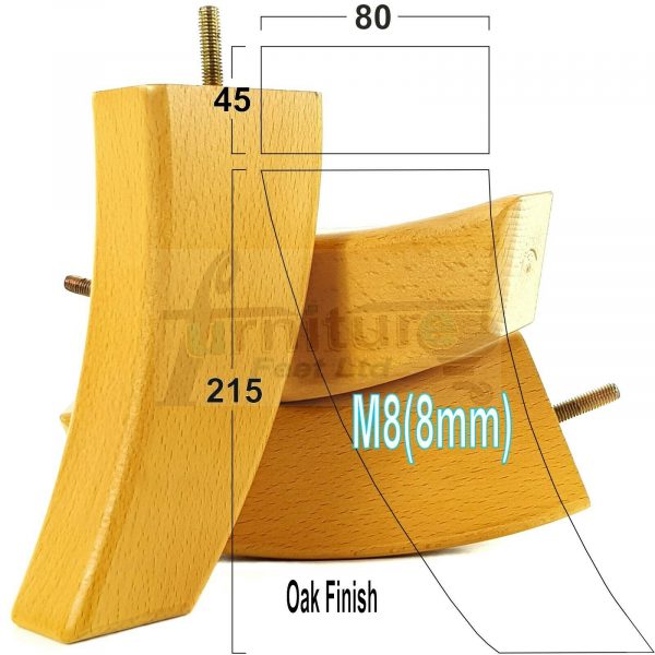 4x TAPERED WOOD SETTEE LEGS 215mm High SOFA REPLACEMENT FURNITURE FEET M8(8mm) - Image 23