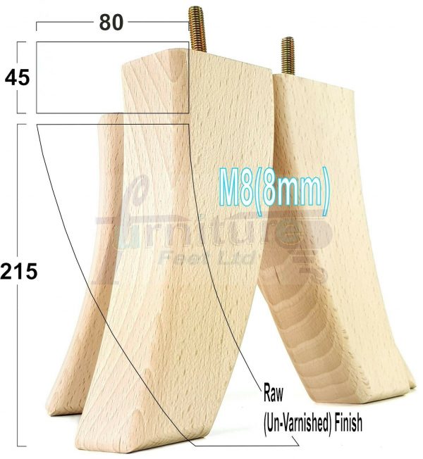 4x TAPERED WOOD SETTEE LEGS 215mm High SOFA REPLACEMENT FURNITURE FEET M8(8mm) - Image 22