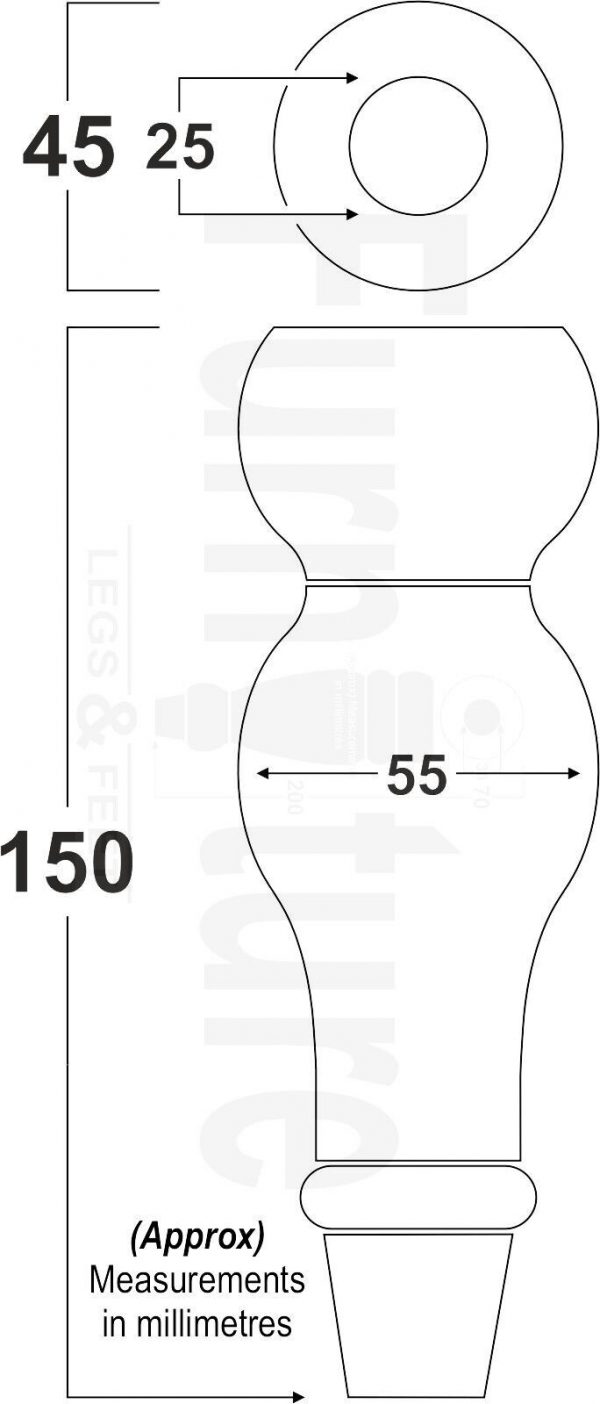 4 Replacement Legs Solid Wood Settee Furniture Feet 150mm High Sofa Chair Bed M8 - Image 3
