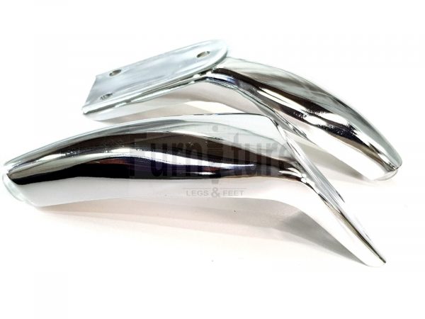 4 Silver Chrome Metal Legs 130mm High Replacement Feet Cabinet Sofa Chair Stool - Image 4