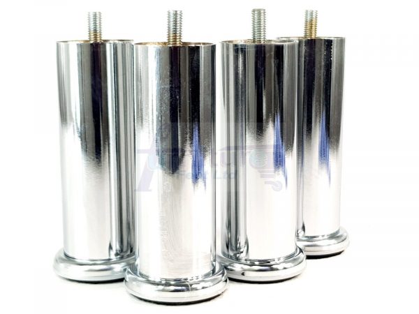 4 Silver Chrome Metal Legs 150mm High Replacement Feet Cabinet Sofa Chair Stool - Image 11