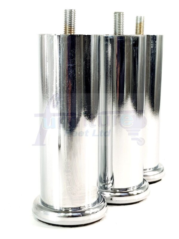 4 Silver Chrome Metal Legs 150mm High Replacement Feet Cabinet Sofa Chair Stool - Image 12