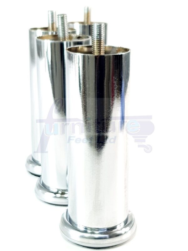 4 Silver Chrome Metal Legs 150mm High Replacement Feet Cabinet Sofa Chair Stool - Image 6