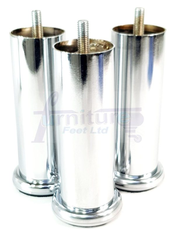4 Silver Chrome Metal Legs 150mm High Replacement Feet Cabinet Sofa Chair Stool - Image 8