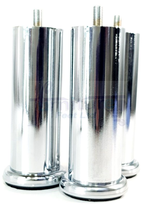 4 Silver Chrome Metal Legs 150mm High Replacement Feet Cabinet Sofa Chair Stool - Image 9