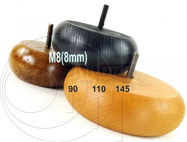 4x BUN WOOD SETTEE LEGS 40mm High CHAIR REPLACEMENT SOFA FURNITURE FEET M8(8mm) - Image 10
