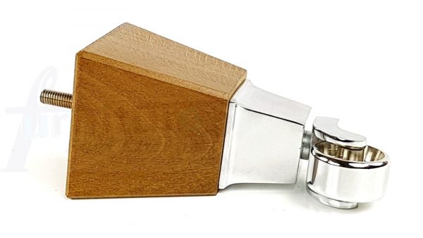 4x Block Wood With Chrome Castor Furniture Chair Settee Legs M8 Sofa Feet 150mm - Image 6