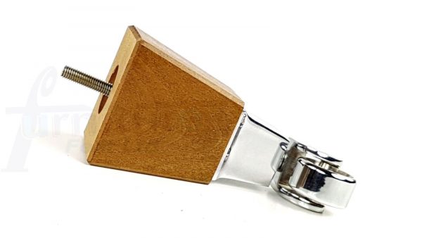 4x Block Wood With Chrome Castor Furniture Chair Settee Legs M8 Sofa Feet 150mm - Image 9