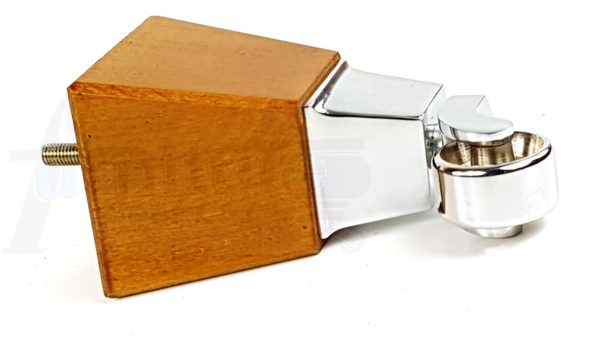 4x Block Wood With Chrome Castor Furniture Chair Settee Legs M8 Sofa Feet 150mm - Image 11
