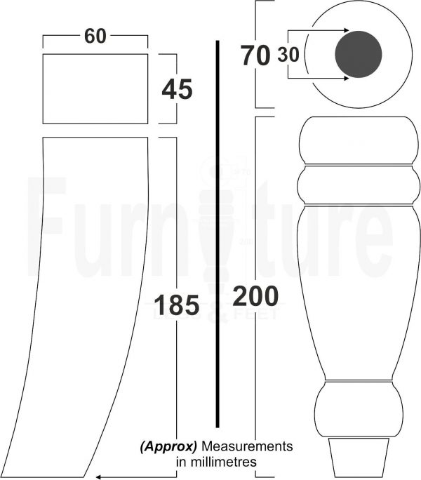 4x Replacement Solid Wood Furniture Sofa Legs M8 Chair Settee Feet 200mm High - Image 5