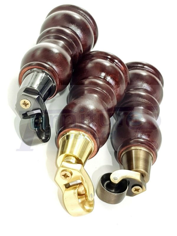 4x SOLID WOOD FURNITURE SOFA LEGS M8 REPLACEMENT FEET WITH CASTORS 215mm HIGH - Image 11