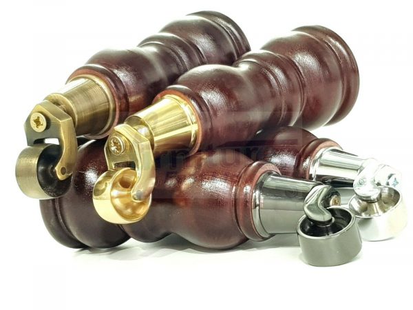4x SOLID WOOD FURNITURE SOFA LEGS M8 REPLACEMENT FEET WITH CASTORS 215mm HIGH - Image 4