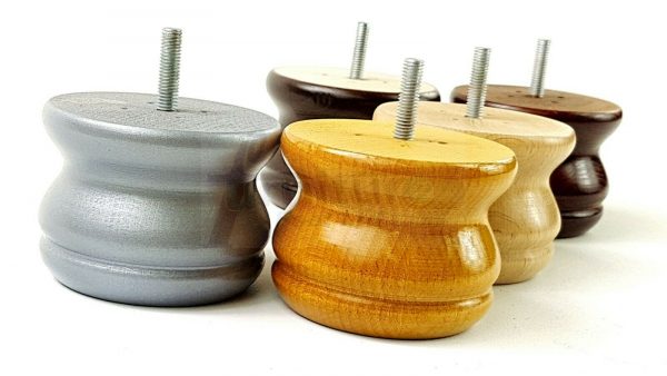 4x SOLID WOODEN FURNITURE LEGS M8(8mm) CHAIR REPLACEMENT BUN FEET 70mm HIGH - Image 5