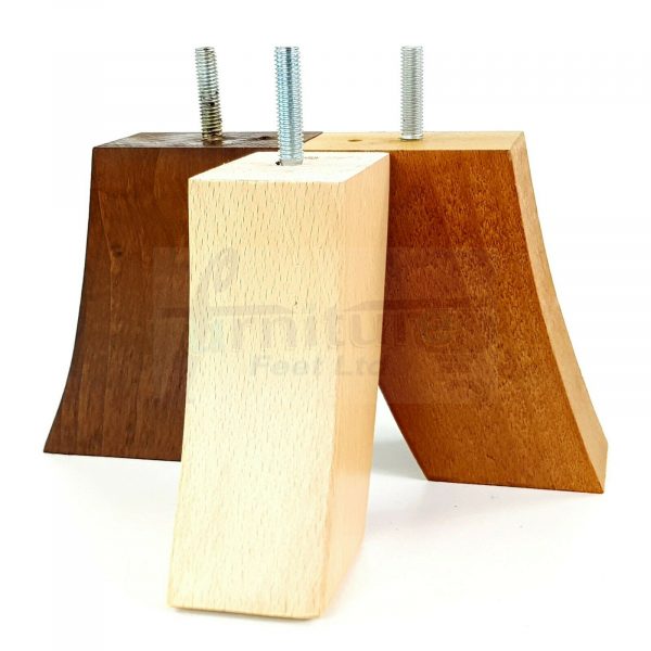 4x TAPERED WOODEN SOFA LEGS 100mm High CHAIR REPLACEMENT FURNITURE FEET M8(8mm) - Image 3