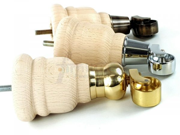 4x TURNED WOODEN CASTOR LEGS 165mm High CHAIR REPLACEMENT FURNITURE FEET M8(8mm) - Image 7