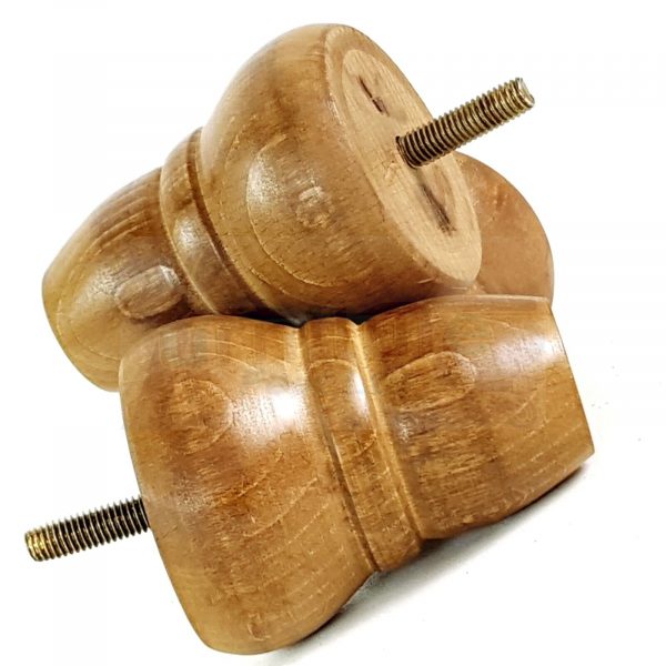 4x Turned Wood Dark Oak Repacement Furniture Legs M8 Sofa Chair Settee Feet 82mm - Image 11